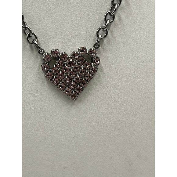 Sabika Retired Pink Heart Antique Silver Necklace - Picture 9 of 9